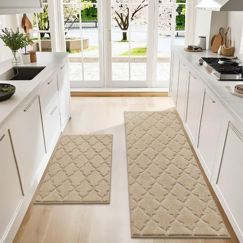 Vista 47 de COSY HOMEER Alfombras suaves de cocina [2 piezas] para el frente del fregadero súper absorbentes, tapetes y tapetes de cocina de 20 x 30 pulgadas/20