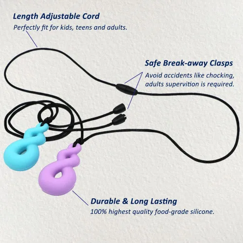 Vista 5 de Collar masticable, juguetes sensoriales para niños con autismo, paquete de 10