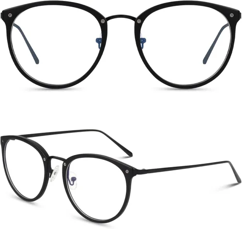 Vista 16 de Happy Store CN81 - Gafas de gran tamaño con montura UV 400 transparente Azul
