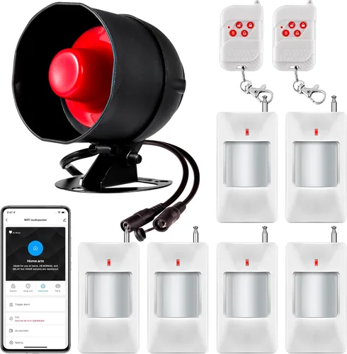 Vista 12 de Alarma WiFi Sistema de seguridad para el hogar, sistema de alarma de 120 dB con sensor de movimiento y control remoto, sistema de seguridad