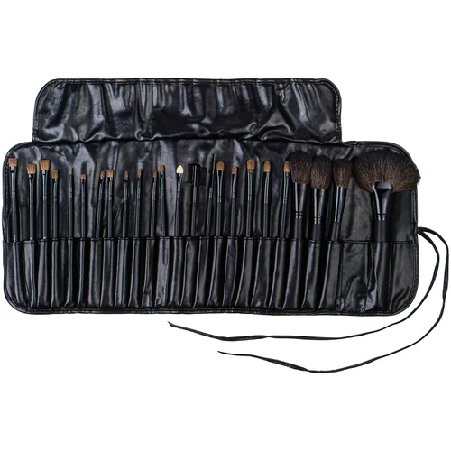 Vista 2 de Shany Juego de brochas con estuche de cuero, 24 unidades, Negro