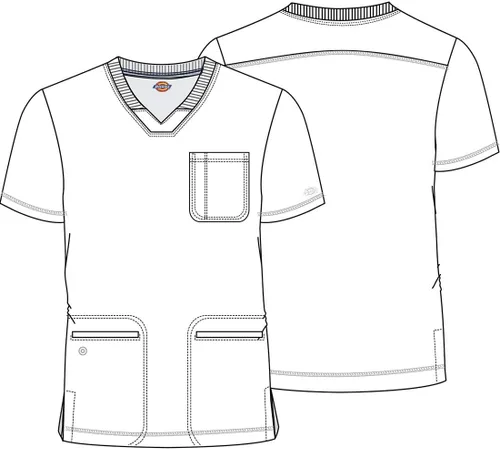 Vista 7 de Dickies Dynamix Hombre Scrubs Top V-Cuello DK640