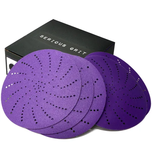 Vista 19 de Serious Grit Discos de lijado de cerámica de grano 40 de 6 pulgadas con múltiples agujeros de gancho y bucle, grano avanzado para corte rápido