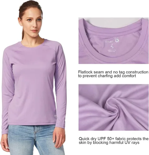 Vista 4 de BALEAF Camisas de manga larga para mujer, protección solar UPF50+, secado rápido, senderismo, pesca