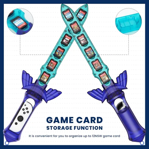 Vista 2 de Sword Handle Grip, CODOGOY Sword Game Accessories Compatible with Nintendo Switch OLED Nintendo Switch, for Switch Sports Chambara (Swordplay), with