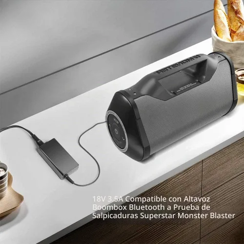 Vista 2 de TAIFU Cargador adaptador de corriente alterna de 18 V para Superstar Monster Blaster a prueba de salpicaduras Bluetooth Boombox Altavoz Super Star
