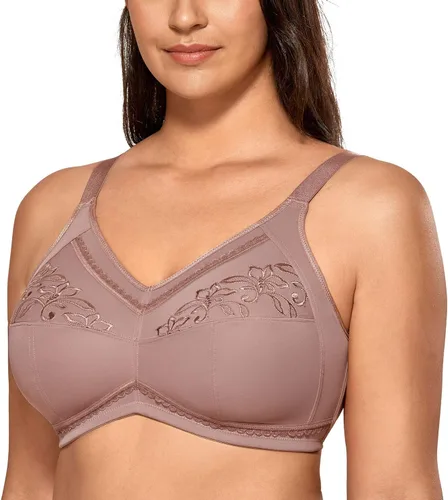 Vista 2 de DELIMIRA Bralette de algodón para mujer, con bolsillos para mastectomía, sin varillas, poscirugía, talla grande, para dormir