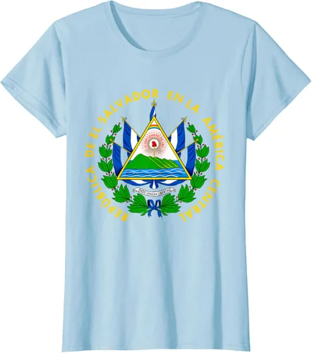 Vista 26 de Camiseta con diseño de emblema de la bandera de El Salvador