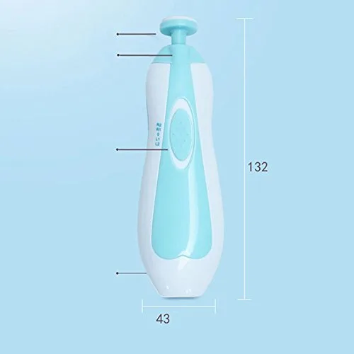 Vista 7 de FairOnly - Set de cortaúñas eléctrico para bebé, para cuidado de los dedos, color azul claro
