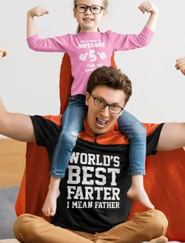 Vista 4 de Camiseta Tstars World Best Farter I Mean Father, regalos divertidos para papá de hija hijo, camiseta graciosa para hombres A1