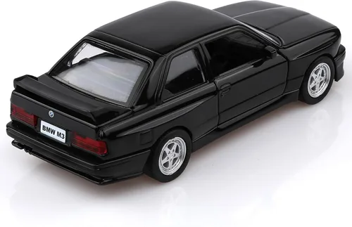 Vista 2 de TOKAXI Escala 1/36 1987 BMW M3 Modelo de coches fundidos a presión, vehículos de tracción BMW, autos de juguete para niños y niñas