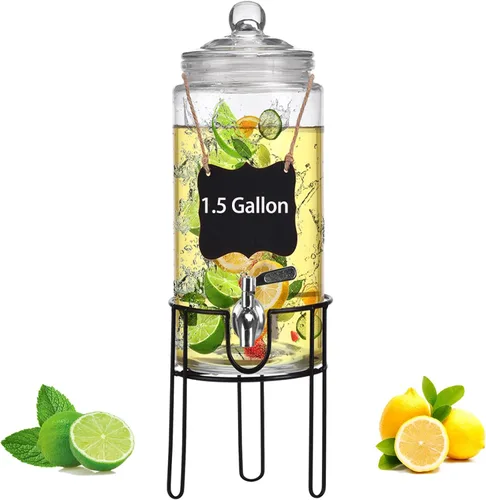 Vista 10 de Dispensador de bebidas de 1 galón con soporte, dispensadores de bebidas para fiestas, Navidad, dispensador de bebidas con grifo 100% a prueba