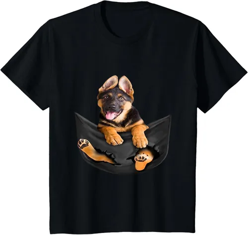 Vista 76 de Dog Lovers Gifts - Camiseta divertida con cara de perro con bolsillo, Negro, S