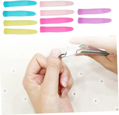 Vista 9 de DOITOOL Fundas antideslizantes de silicona para tijeras de cutícula, mangas para recortar uñas, 6 pares de fundas protectoras de agarre cómodo
