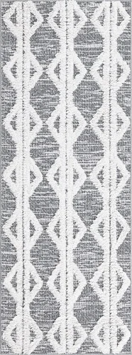 Vista 2 de Unique Loom Sabrina Soto Casa Collection - Alfombra de área - Palma (2 pies 3 pulgadas x 6 pies 1 pulgada, gris antracita/marfil)
