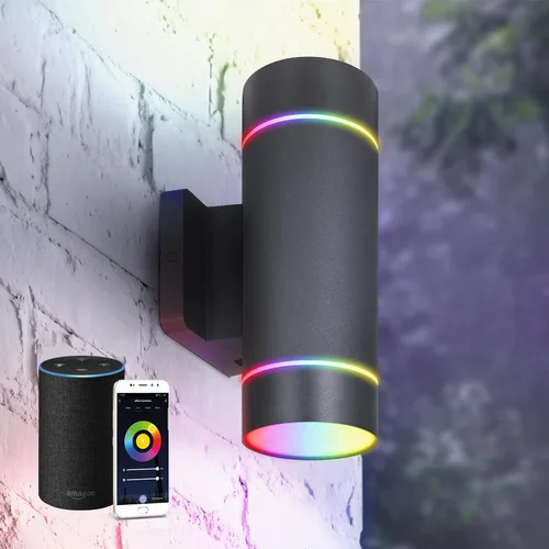 Vista 15 de ASD Lámpara de pared LED cuadrada de 1 luz para exteriores del anochecer al amanecer, 9 W, 1000 lúmenes, 3000 K-5000 K, 120 V, cilíndrica hacia