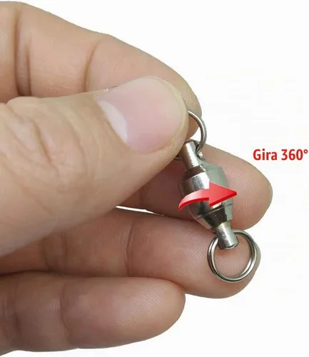 Vista 3 de 25/50pcs Ball Bearing Swivel Fishing Stainless Split Ring Fish Hooks Connectors for Saltwater 7LB-132LB