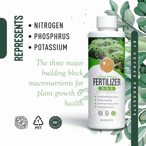 Vista 2 de Bonsai Fertilizer by Ho Yoku - Water Soluble and Free of Odor, 3-3-3 Liquid Bonsai Food and Fast Acting for Indoor Plants