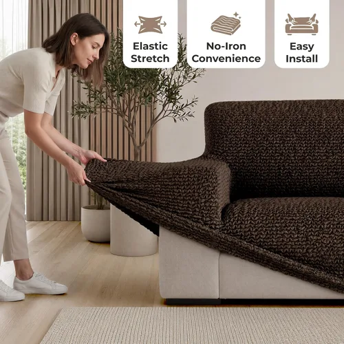 Vista 3 de PAULATO BY GA.I.CO. Funda de Sofá Seccional - Funda de Sofá de Esquina - Fundas de Sofá Chaise con Parachoques - Sofá Lavable con Funda para Otomana