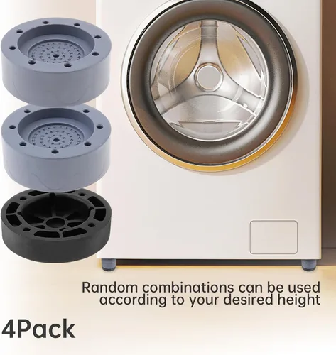 Vista 3 de Paquete de 4 elevadores de muebles de 2.55 pulgadas, redondos, resistentes, elevadores de cama ajustables para marco de cama, escritorio, mesa
