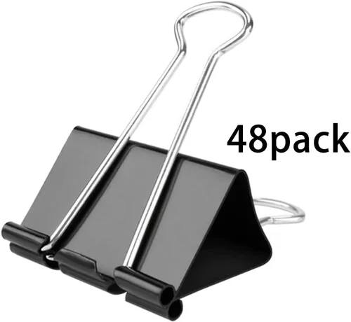 Vista 3 de 40 unidades de clips de carpeta extra grandes para oficina y hogar, 2 pulgadas