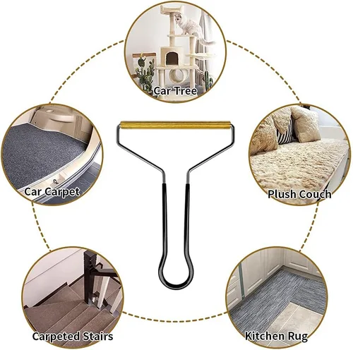Vista 6 de Rodillo de pelusa; herramienta simplificada para eliminar pelusas; elimina pelos y pelos de gatos y perros de los muebles: alfombras, escaleras