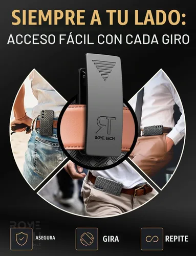 Vista 5 de Funda diseñada para Samsung Galaxy S24 con funda de clip para cinturón, funda de teléfono con función atril, color negro
