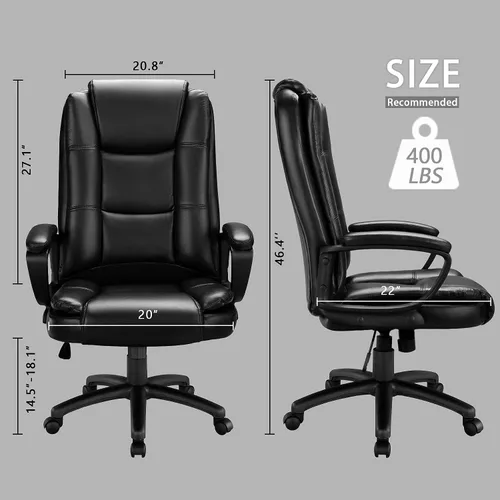 Vista 3 de OFIKA Silla de oficina, silla de escritorio para computadora para juegos, cojín ergonómico de respaldo alto, soporte lumbar con ruedas, cómodo