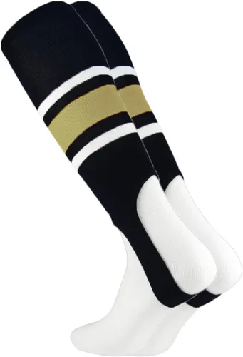 Vista 36 de TCK - Estribos de béisbol a rayas, estribos de sóftbol, 7 pulgadas Negro/Dorado/Blanco