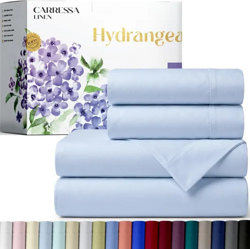 Vista 82 de Carressa Linen - Juego de sábanas 100% algodón de 600 hilos