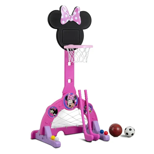 Vista 12 de Delta Children Marvel Spider Man Centro Deportivo 4 en 1 – Aro de Baloncesto Ajustable Easy Score, Red de Fútbol/Hockey y Juego de Golf, Rojo/Azul