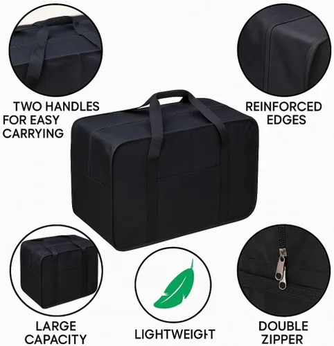 Vista 17 de Bolsa de viaje de carga cuadrada de 24 pulgadas Bolsa Maleta de Lona 50 Lb Cap equipaje Tote, Negro