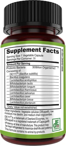 Vista 2 de Bacillus Subtilis Probiótico - 30 mil millones de UFC Probióticos multicepa para mujeres y hombres - Apoya la salud digestiva e intestinal - 30