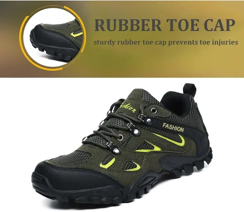 Vista 4 de Succttssful Zapatos de senderismo para hombre, impermeables, ligeros, para exteriores, de caña baja, para senderismo, entrenamiento, montañismo