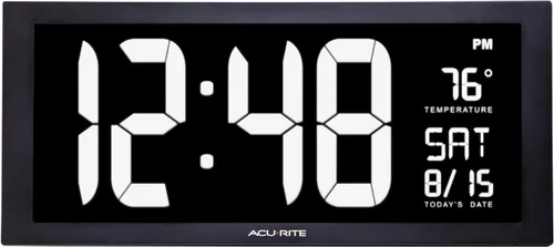 Vista 11 de AcuRite 75114M Reloj digital LED de 10 pulgadas con atenuación automática de brillo, blanco
