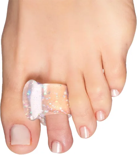 Vista 9 de ZenToes Separadores de dedos de gel para dedos superpuestos, juanetes, alineación del dedo gordo, corrector y espaciador, paquete de 4 (beige)