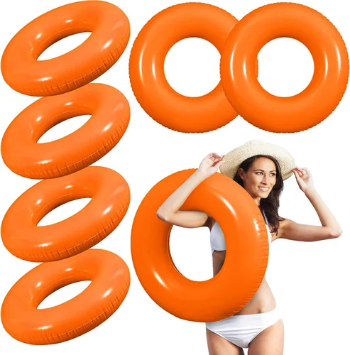 Vista 10 de JellyArch 6 piezas de flotadores inflables para piscina de 28 pulgadas, tubo de natación a granel para adultos, flotadores de piscina