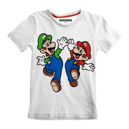 Vista 2 de Camiseta de Manga Corta Infantil Super Mario Mario and Luigi Blanco