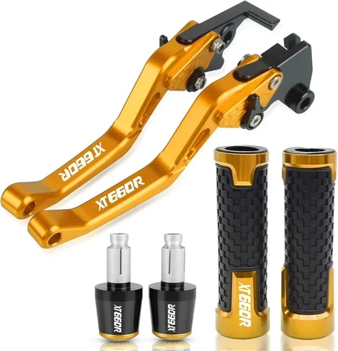 Vista 7 de Palancas de freno Accesorios de motocicleta CNC Palancas de embrague de freno Manillar Manillar Agarres extremos para Yamaha XT660R XT 660R