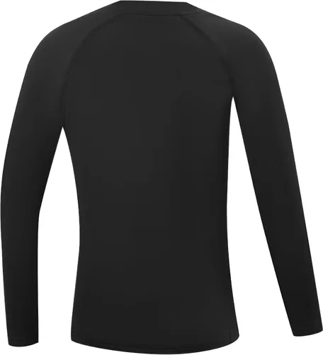 Vista 2 de Runhit Camiseta térmica de compresión para niños y jóvenes, manga larga, forro polar, capa base para fútbol, béisbol, fútbol, baloncesto