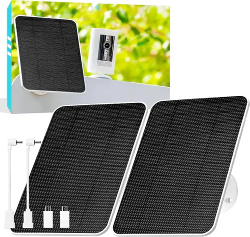 Vista 11 de Vicohome Paneles solares de 5V para cámaras de seguridad para comederos de pájaros con tasa de conversión de energía del 23%, cable de 9.8 pies