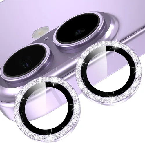 Vista 37 de YWXTW Protector de lente de cámara para iPhone 15/15 Plus/16e/ 17e, anillo de metal antiarañazos individual protector de pantalla de vidrio templado