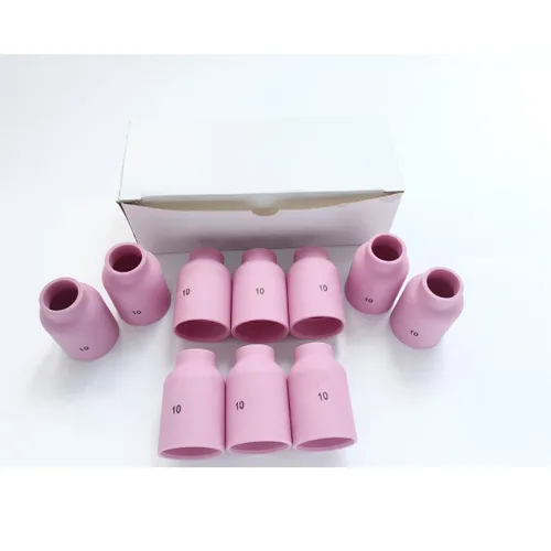 Vista 3 de 10 piezas TIG Soldador Antorcha Accesorios-Rosa Grande Lente de Gas Copa Alúmina Boquilla Escudo (Tamaño #10/53N88)