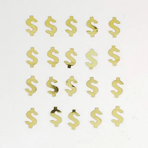 Vista 3 de Signo de dólar de confeti oro - paquete al por menor #8891 QS0