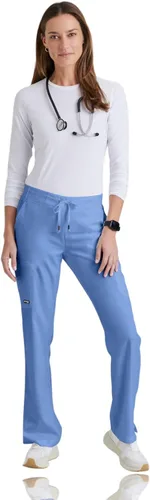 Vista 4 de Grey's Anatomy - Pantalón de uniforme médico de frente plano, con 6 bolsillos, para mujer
