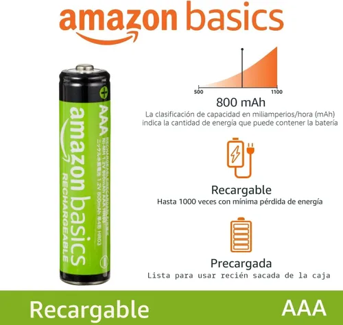 Vista 2 de AmazonBasics AAA Baterías recargables (paquete de 12) - El empaque puede variar
