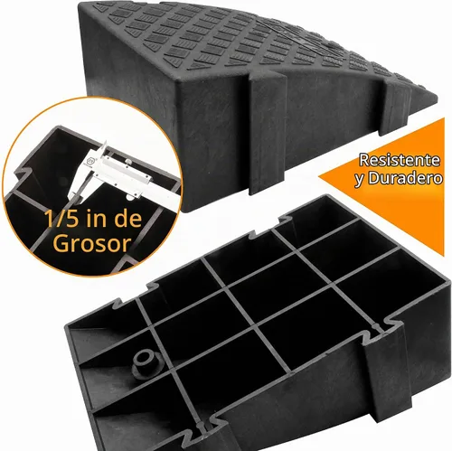 Vista 3 de YYDS - Rampa de bordillo, 6" 7" de altura de elevación 2 paquetes, rampas de plástico resistentes, rampas de bordillo entrelazadas para calzada