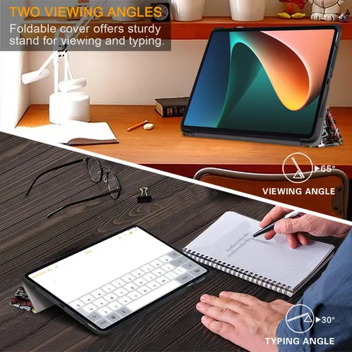 Vista 4 de Funda para Xiaomi Pad 6, Slim Stand Hard Back Shell Funda protectora inteligente para Xiaomi Pad 6 Pro 11 "con función de encendido/apagado Graffiti
