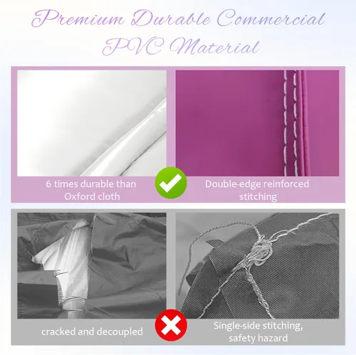 Vista 3 de Casa de rebote blanca comercial de 13 pies con pozo de bolas y tobogán, casa inflable 100% PVC para adultos y niños, casa de rebote para adultos