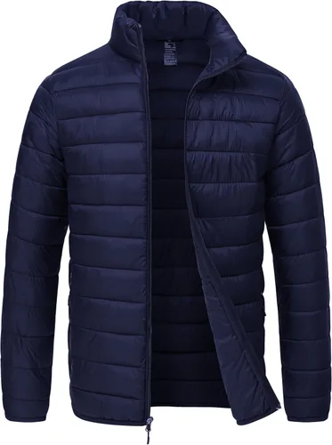 Vista 9 de Rapoo Chaquetas acolchadas para hombre, chaquetas de invierno ligeras, resistentes al agua, resistentes al viento, aisladas
